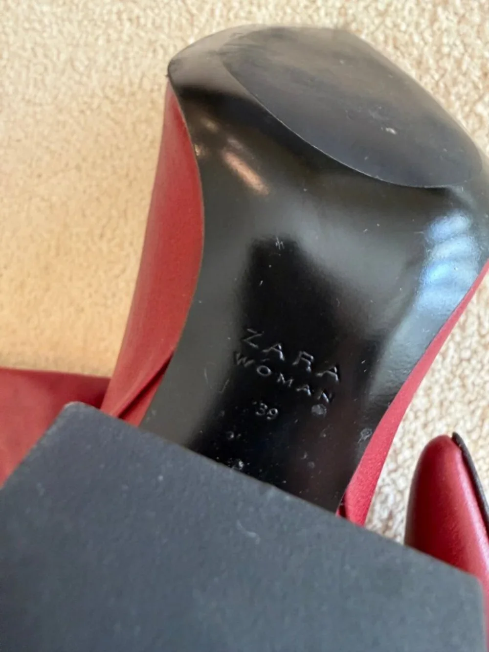 Zara Red Leather Over-the-Knee Boots — Size 39 (New Without Tags)